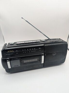 Vintage Aiwa RM-11 Portable AM/FM Radio Cassette Recorder Boombox Black - TESTED